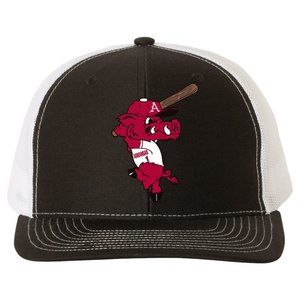 Ribby at Bat 3D Snapback Trucker Hat- Black/ White